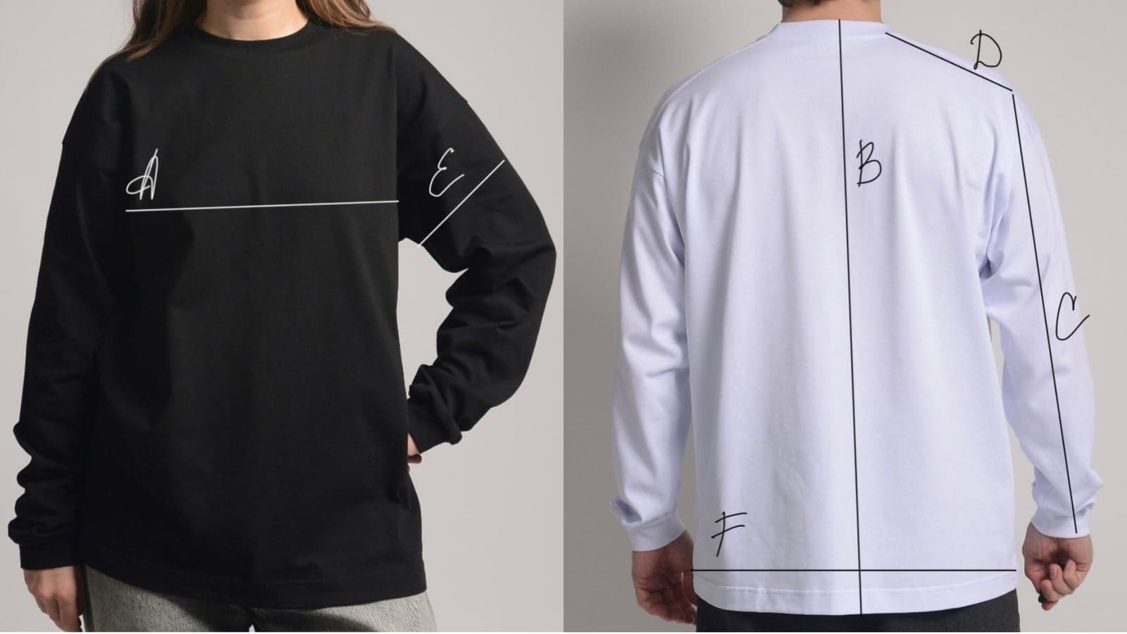 Measurement diagram: Basic Longsleeve